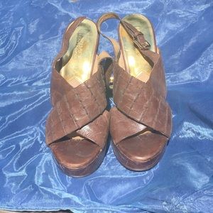 Brown leather MK heels